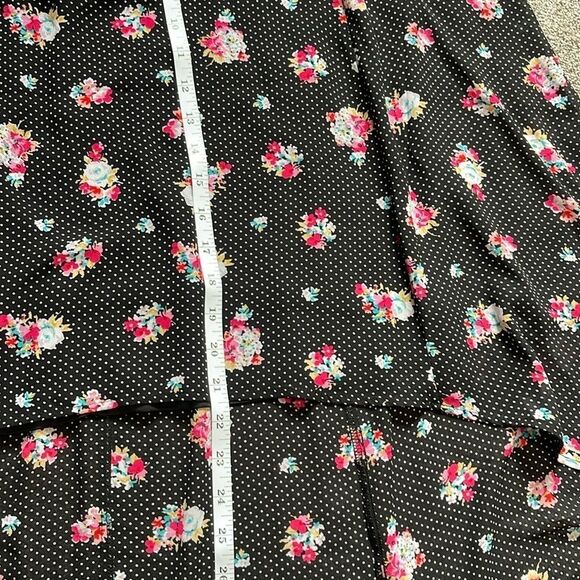NWT Torrid Floral Polka Dot Hi Low Maxi Skirt Black Size 18 #83010 - Picture 10 of 12